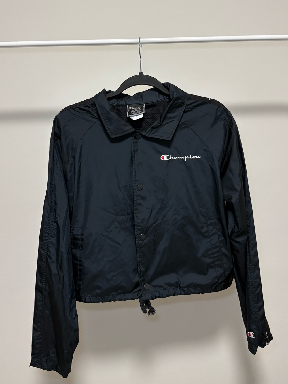 Champion Cropped Heritage Coaches Jacket Black